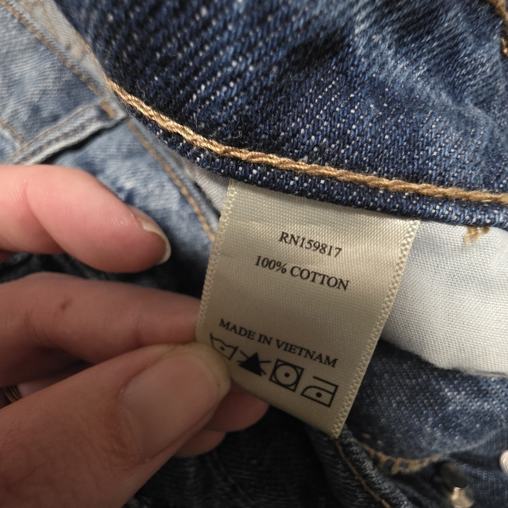 Altar'd State Distressed Flare Blue Jeans Size 27 - Picture 8 of 11